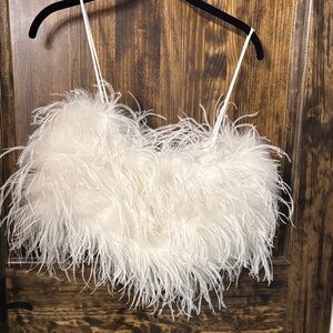 Banana Republic White Feathered Top